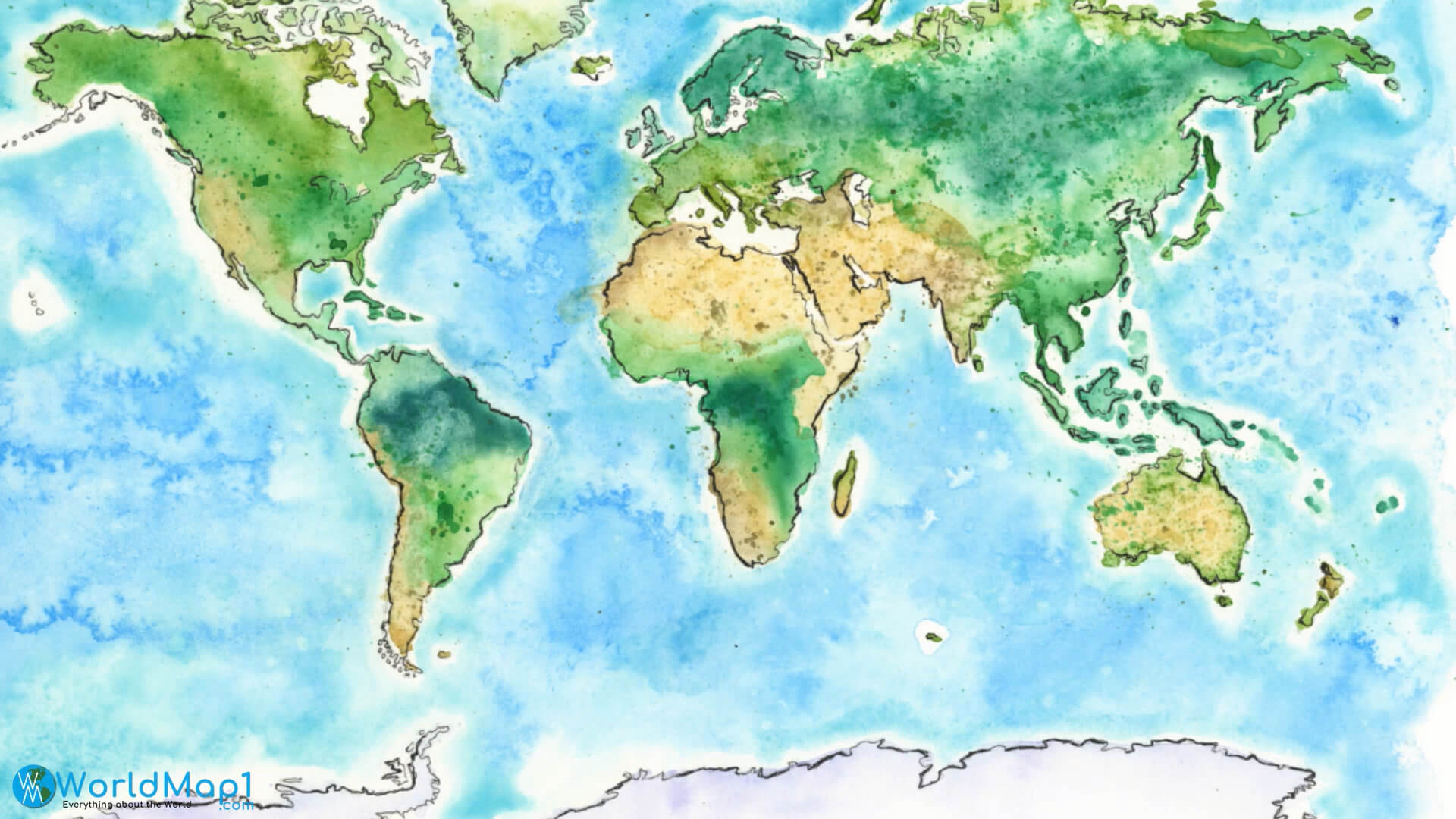 Antarctica and World Green Map